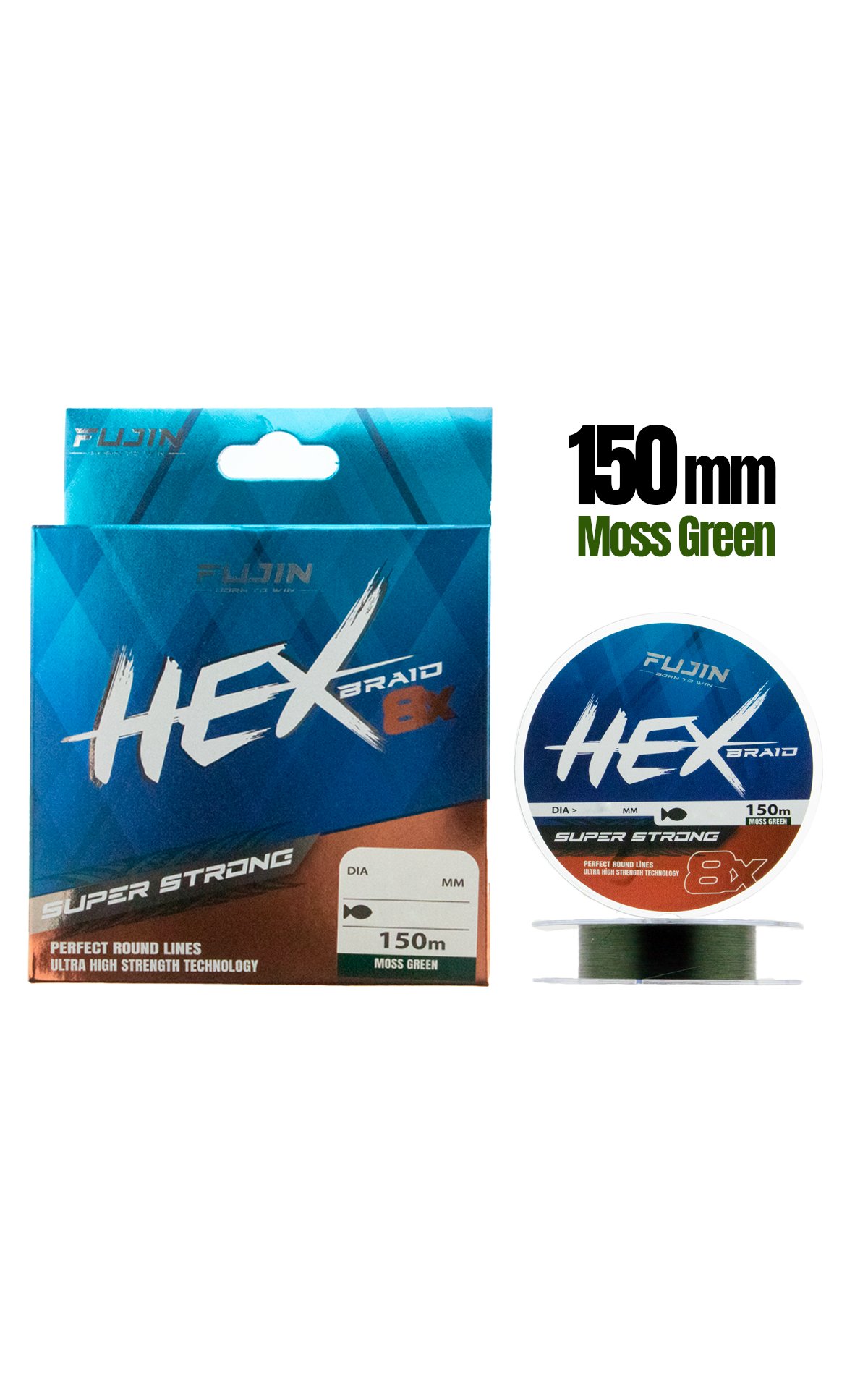 Fujin%20Hex%208X%20150Mt.%20Moss%20green%20Pe%20Line%20-%200.18mm